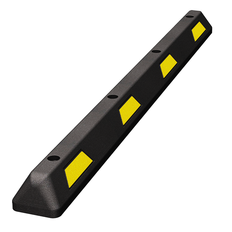 6’ Rubber Car Parking Stop - Yellow Stripe – RCR TRAFFIC