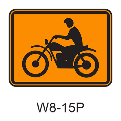 Motorcyle [symbol/plaque] W8-15P