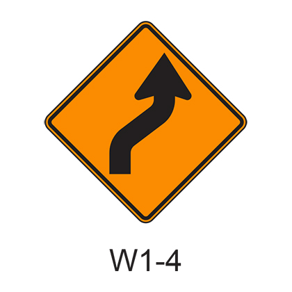 Reverse Curve Sign W1-4