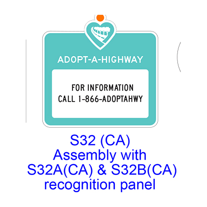 Adopt-A-Highway Recognition Panel S32B(CA)