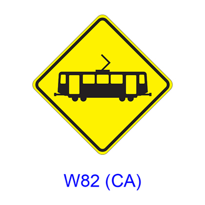 Light Rail Transit (Trolley) Crossing [symbol] W82(CA)