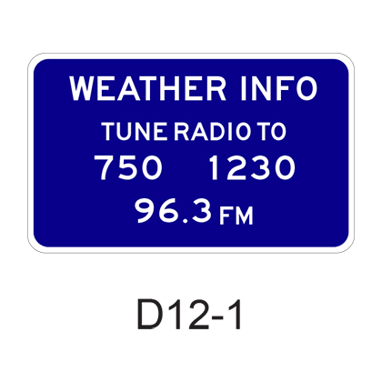 WEATHER INFO TUNE RADIO TO XXX D12-1