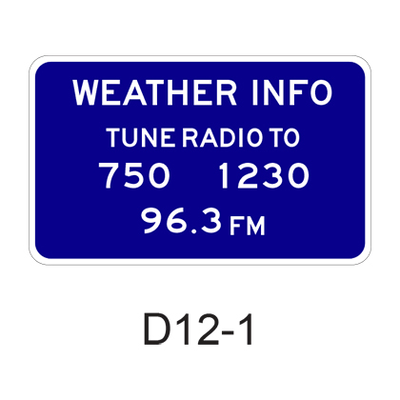 WEATHER INFO TUNE RADIO TO XXX D12-1