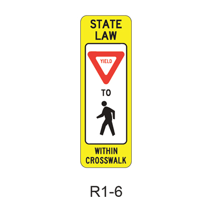 In-Street Pedestrian Crossing [symbol] R1-6 – RCR TRAFFIC