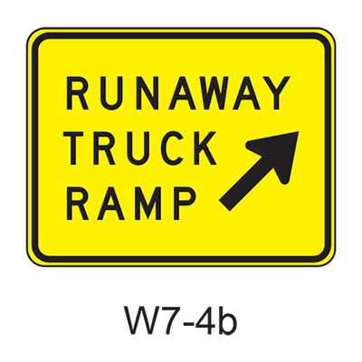 RUNAWAY TRUCK RAMP (w/ arrow) W7-4b
