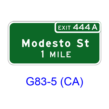 Exit Numbered Advance Guide G83-5(CA) – RCR TRAFFIC